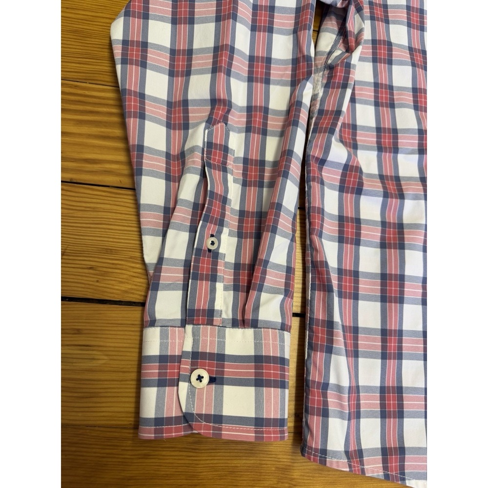 UNTUCKit Tour De Paz Plaid Shirt Long Sleeve Button Up Nylon Blend Men's XL - Picture 6 of 11
